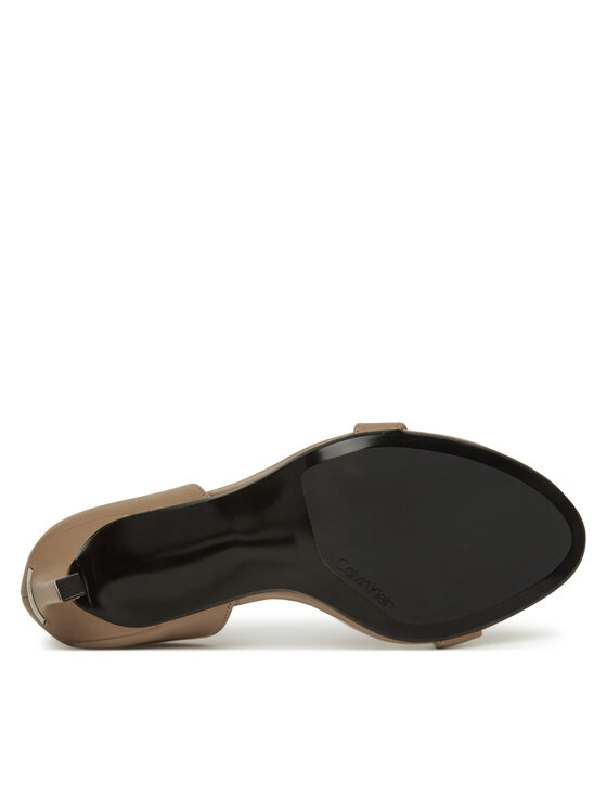 Calvin Klein Σανδάλια Calvin Klein Heel Sandal 90 - Lth HW0HW02337 Μπεζ