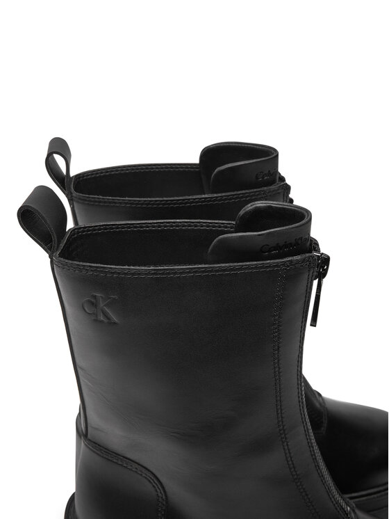 Calvin Klein Jeans Bokacsizma Calvin Klein Jeans Chunky Heeled Zip YW0YW01541 Fekete