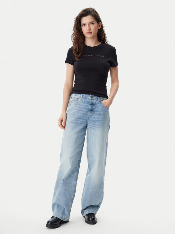 Tommy Jeans Tommy Jeans T-shirt Tonal Linear DW0DW20315 Nero Slim Fit