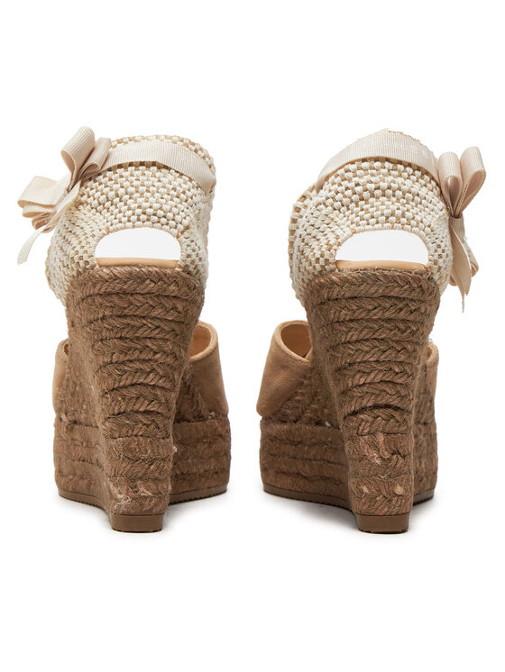 Manebi Еспадрильї Manebi Hamptons Heart-Shaped Wedge Espadrilles W 1.6 WH Бежевий