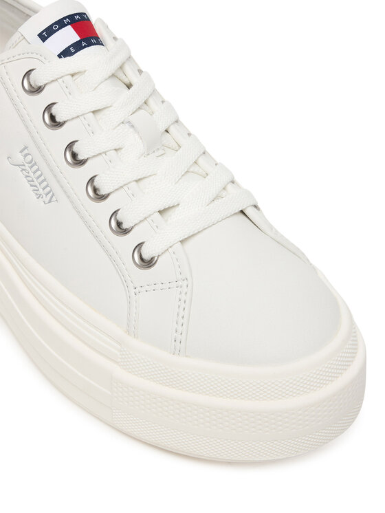 Tommy Jeans Sneakersy Tommy Jeans Tjw Flatform Sneaker Ltr EN0EN02964 Écru