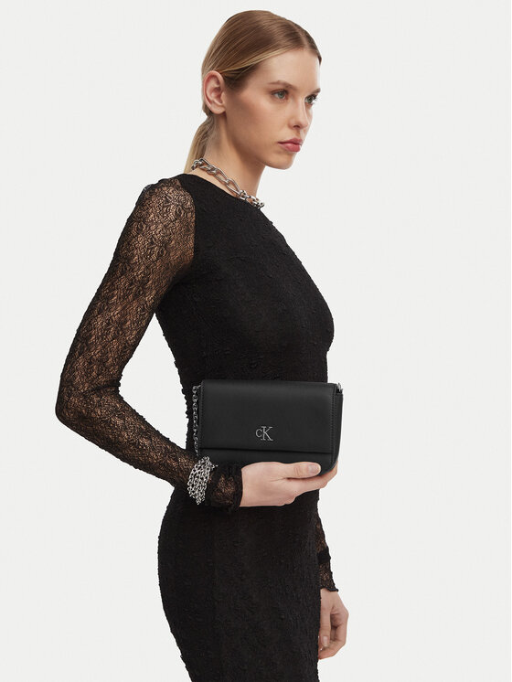 Calvin Klein Jeans Geantă Calvin Klein Jeans Minimal Monogram Ew Flap Ch25 T K60K611951 Negru