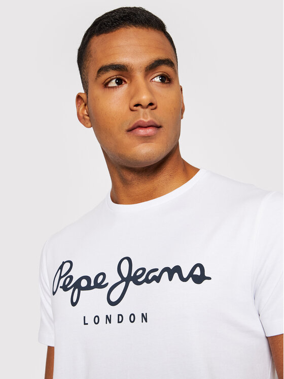 Pepe Jeans Pepe Jeans Majica Original PM508210 Bela Slim Fit