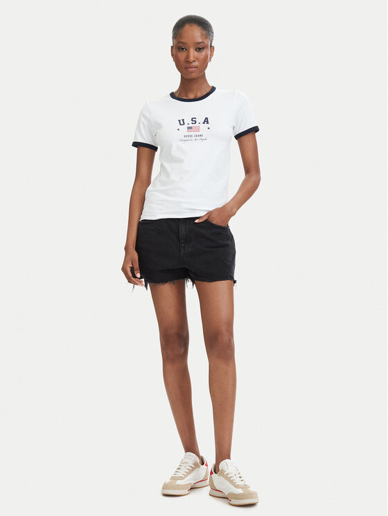 Guess Jeans Guess Jeans Camiseta W6YI16 K3995 Blanco Slim Fit
