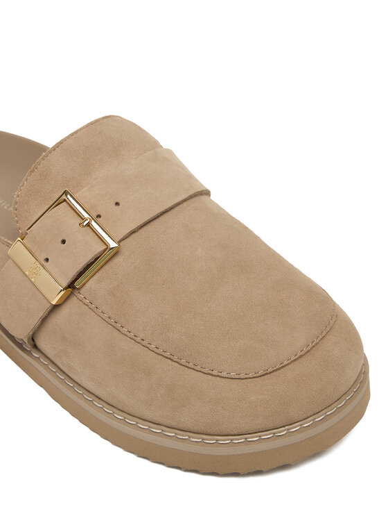 Tommy Hilfiger Chanclas Tommy Hilfiger Th Buckle Fur Suede Mule FW0FW09083 Beis