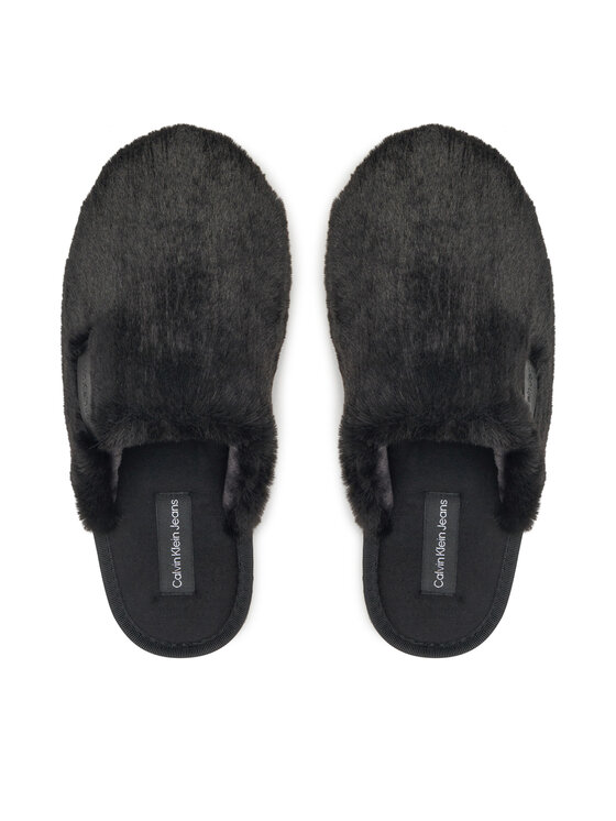 Calvin Klein Jeans Kapcie Calvin Klein Jeans Hotel Slipper Fur After Glow YW0YW01593 Czarny
