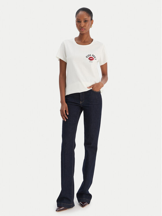 Liu Jo Sport Liu Jo Sport Camiseta TF5275 JS923 Écru Regular Fit
