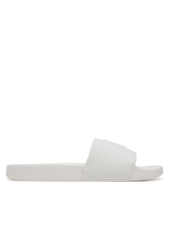 Calvin Klein Jeans Natikači Calvin Klein Jeans Slide Hf Mono Cv YM0YM01282 Bela