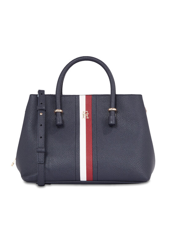 Borsetta Tommy Hilfiger Th Emblem Satchel Corp AW0AW15286 Space Blue DW6