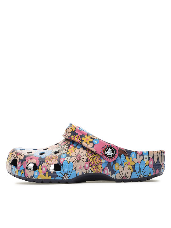Crocs Natikači Crocs Crocs Classic Retro Floral Clog 208954 Mornarsko modra