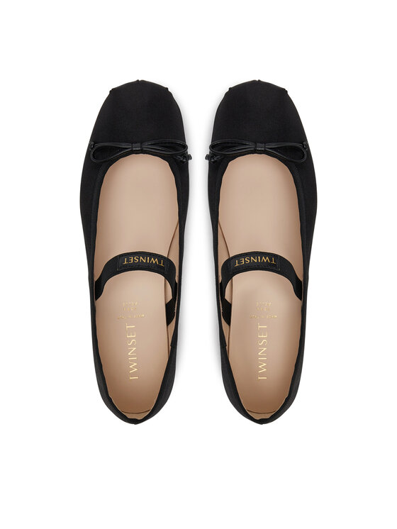 TWINSET Baleríny TWINSET 251GCJ022 S Čierna