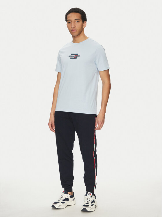 Tommy Hilfiger Tommy Hilfiger Majica Flag Box MW0MW38636 Svetlo modra Regular Fit