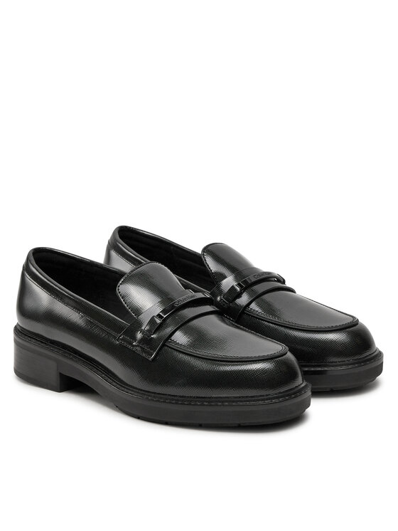 Calvin Klein Lordsy Calvin Klein Loafer W/M Bar Saff Lth HW0HW02076 Čierna