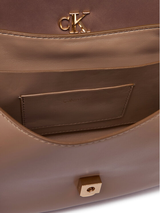 Calvin Klein Дамска чанта Calvin Klein Ck Conv Chain Brushed Medium Bag LV04F3407G Бежов