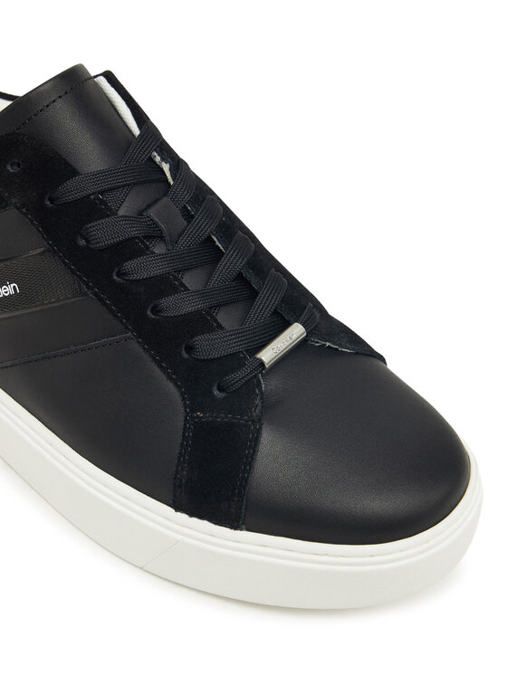 Calvin Klein Sneakersy Calvin Klein Classic Cupsole Laceup Tape Lth YM0YM01430 Čierna