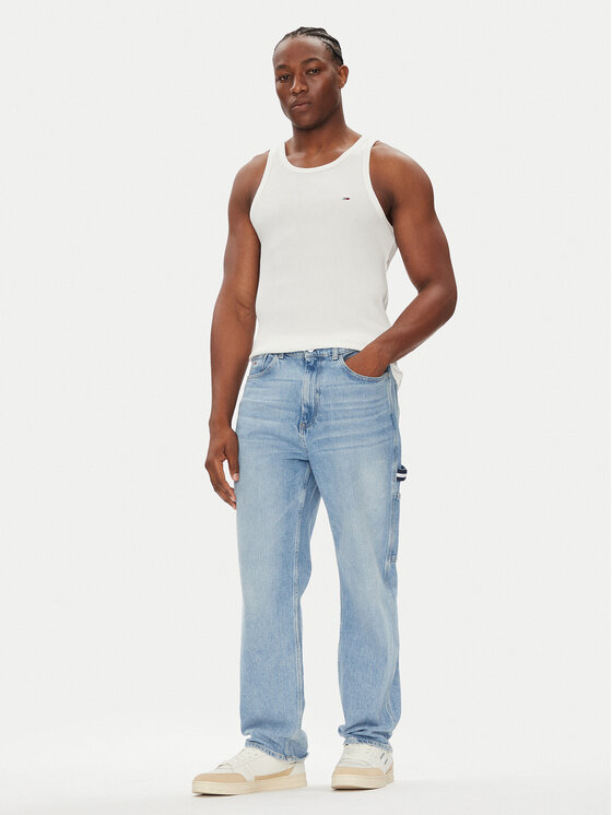 Tommy Jeans Tommy Jeans Trikó Classic Flag DM0DM21927 Fehér Slim Fit