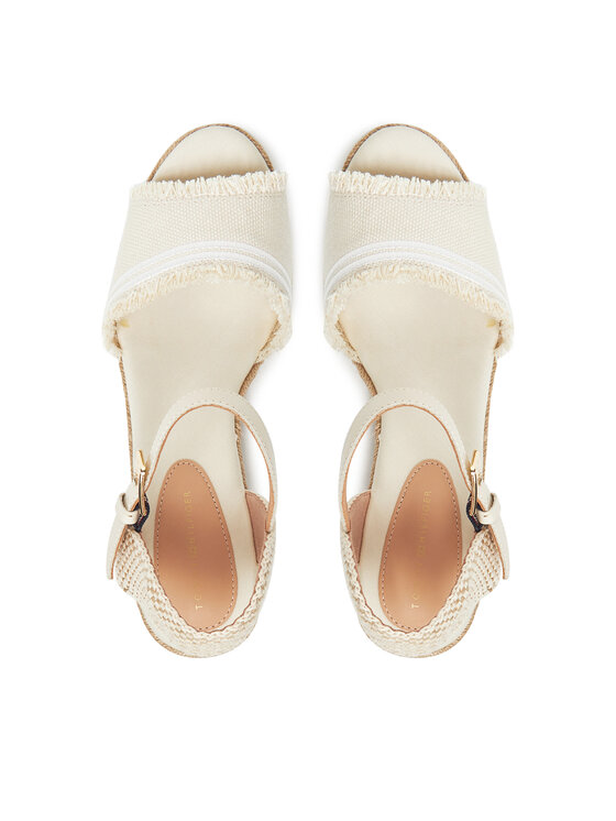 Tommy Hilfiger Espadrilky Tommy Hilfiger Fringe Canvas Medium Wedge FW0FW08879 Béžová
