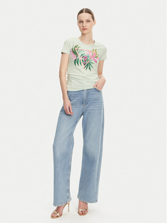 Guess Guess Футболка W5GI07 J1314 Бірюзовий Slim Fit