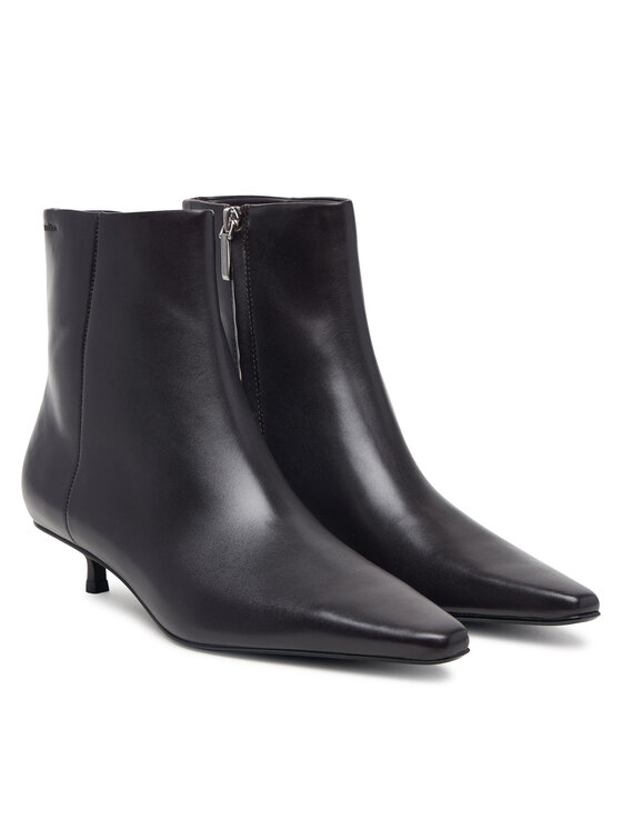 Calvin Klein Μποτάκια Calvin Klein Kitten Heel Ankle Boot Lth HW0HW03165 Σκούρο καφέ