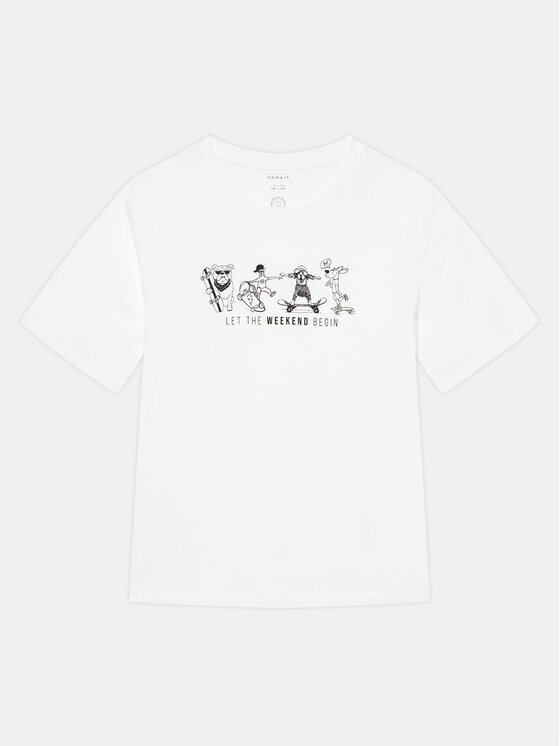 NAME IT NAME IT Marškinėliai Bocalle 13241851 Balta Regular Fit
