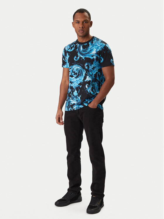 Versace Jeans Couture Versace Jeans Couture Marškinėliai 80GAH6S0 JS543 Mėlyna Regular Fit