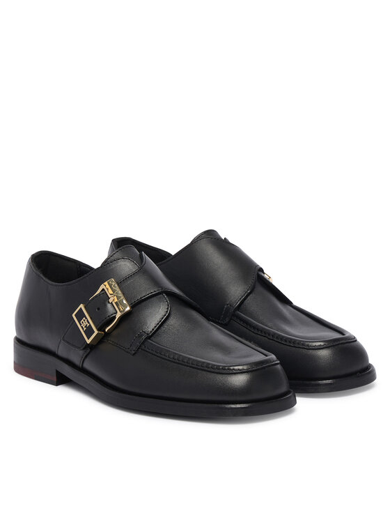 Tommy Hilfiger Īsi apavi Tommy Hilfiger Th Buckle Moc Toe Loafers FW0FW09536 Melns