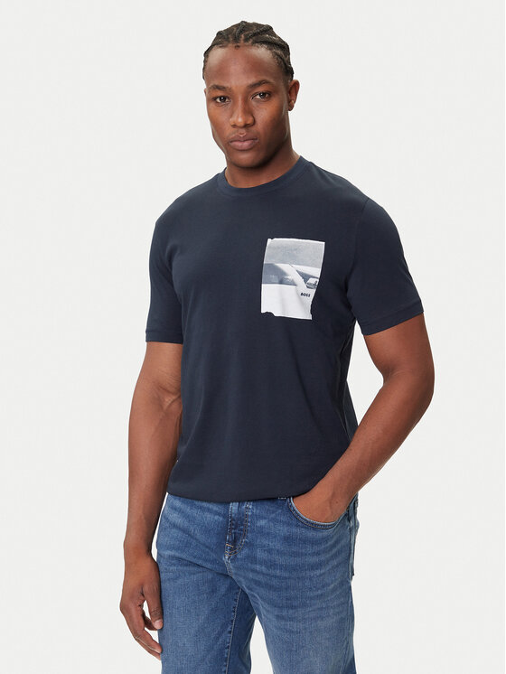 BOSS BOSS Camiseta Te_Container 50546920 Azul marino Regular Fit