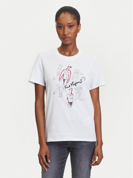KARL LAGERFELD KARL LAGERFELD Camiseta A3W17099 Blanco Regular Fit