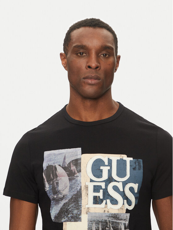 Guess Guess T-Shirt M5GI04 I3Z14 Μαύρο Slim Fit