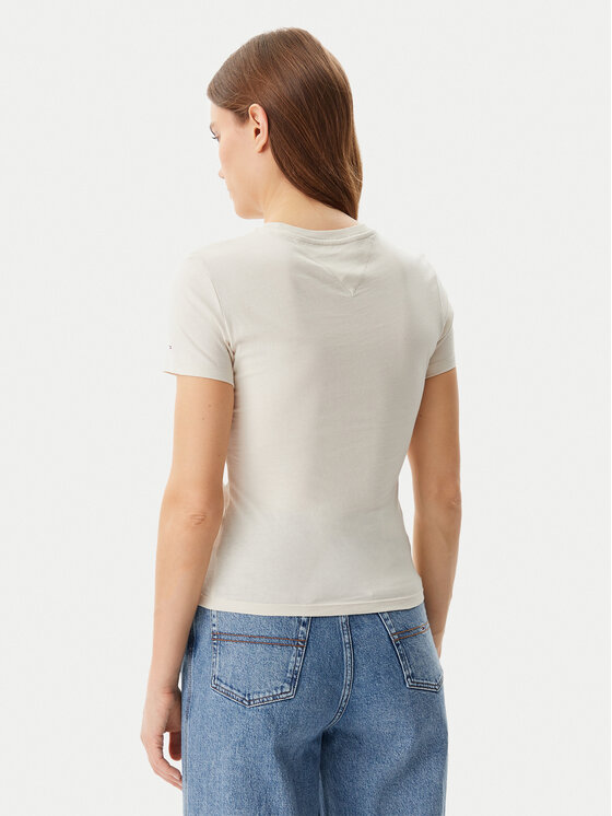 Tommy Jeans Tommy Jeans Camiseta Essential DW0DW19447 Beis Slim Fit