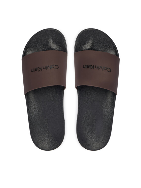 Calvin Klein Klapki Calvin Klein Ess Slide Monobrand Cv HM0HM02107 Brązowy