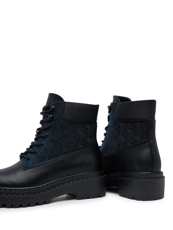 Guess Trapper stila apavi Guess FLTLDS DEN10 Melns