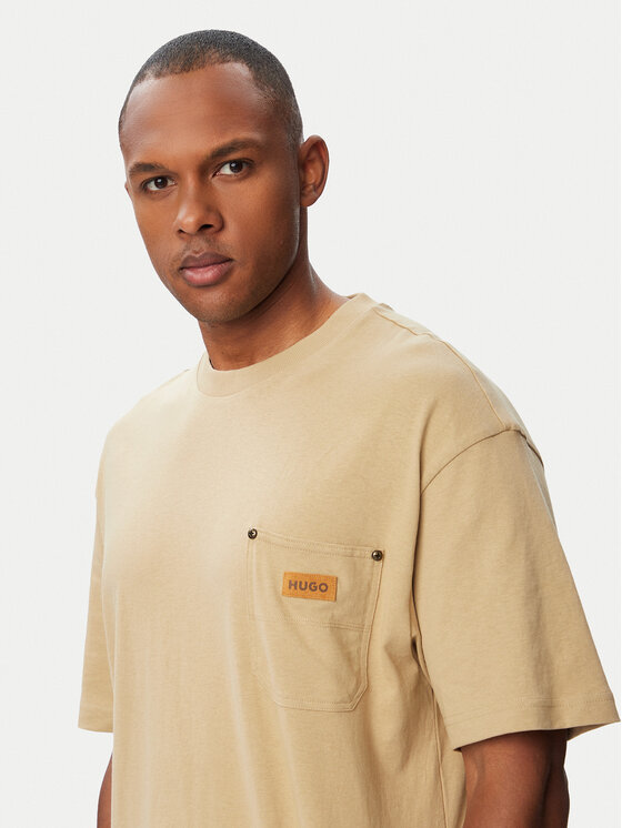 HUGO HUGO Camiseta Nevado 50564045 Beis Loose Fit