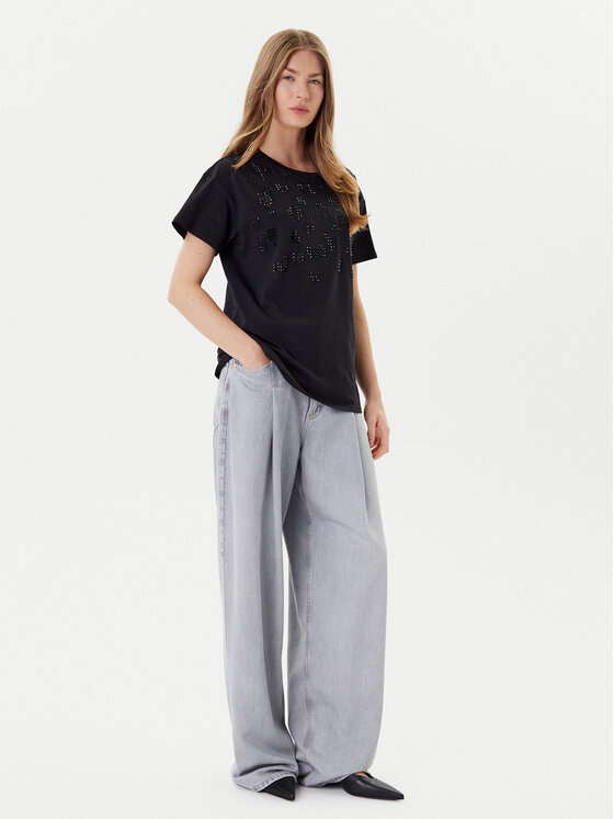 Liu Jo Sport Liu Jo Sport Camiseta TF5184 JS923 Negro Relaxed Fit