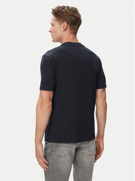 BOSS BOSS Camiseta Logo Tape 50566606 Azul marino Regular Fit