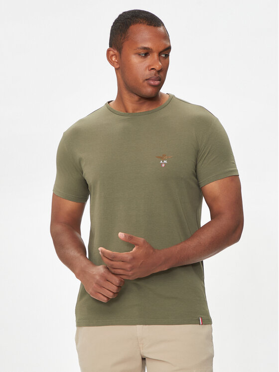 Aeronautica Militare Aeronautica Militare Футболка AM1UTI001 Хакі Regular Fit