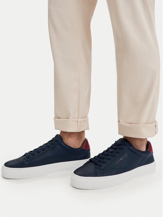 Tommy Hilfiger Sneakersy Tommy Hilfiger Premium Dress Cupsole Lth FM0FM05572 Tmavomodrá