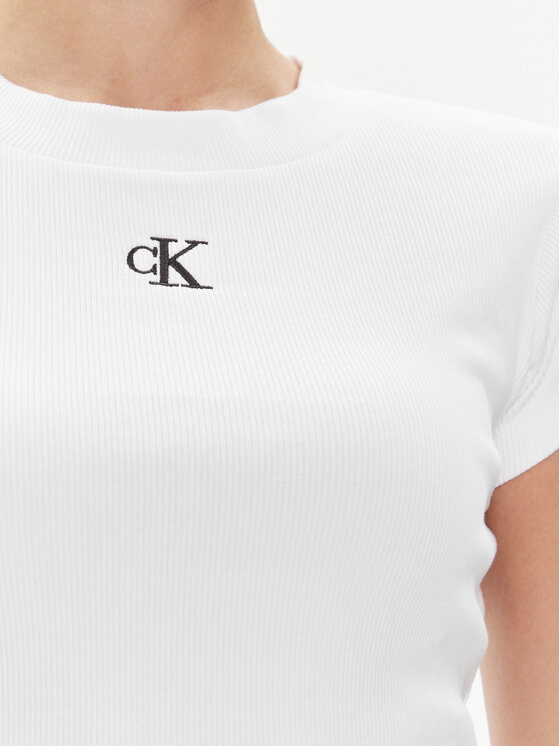 Calvin Klein Jeans Calvin Klein Jeans Majica J20J218337 Bela Slim Fit