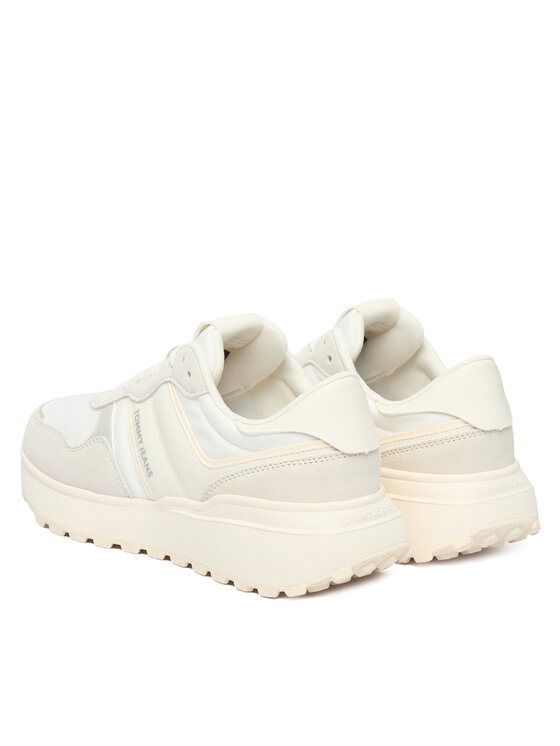 Tommy Jeans Laisvalaikio batai Tommy Jeans Tjw Cleated Runner Suede Mix EN0EN02921 Écru