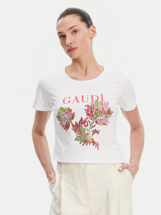 Gaudi Gaudi Футболка 511BD64036 Білий Regular Fit