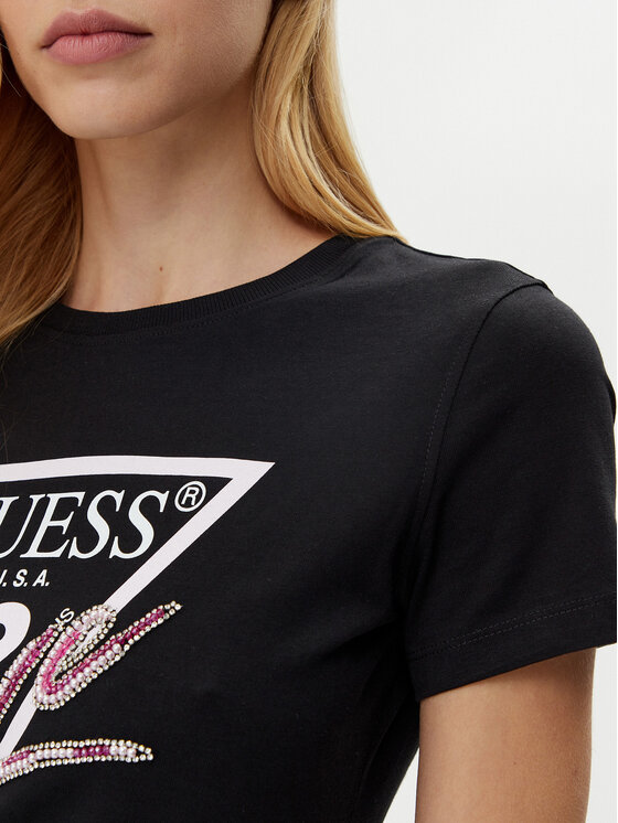 Guess Guess Футболка W5GI05 I3Z14 Чорний Regular Fit