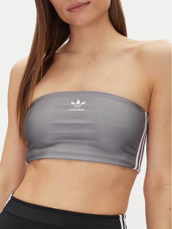 adidas adidas Топ 3-Stripes JD3385 Сірий Slim Fit