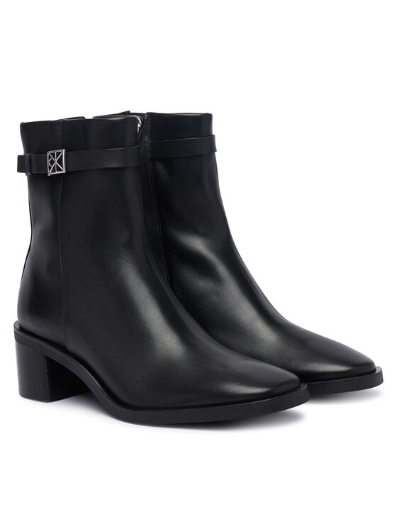 Calvin Klein Μποτάκια Calvin Klein Block Heel Ank Boot Lth Hdw HW0HW03171 Μαύρο
