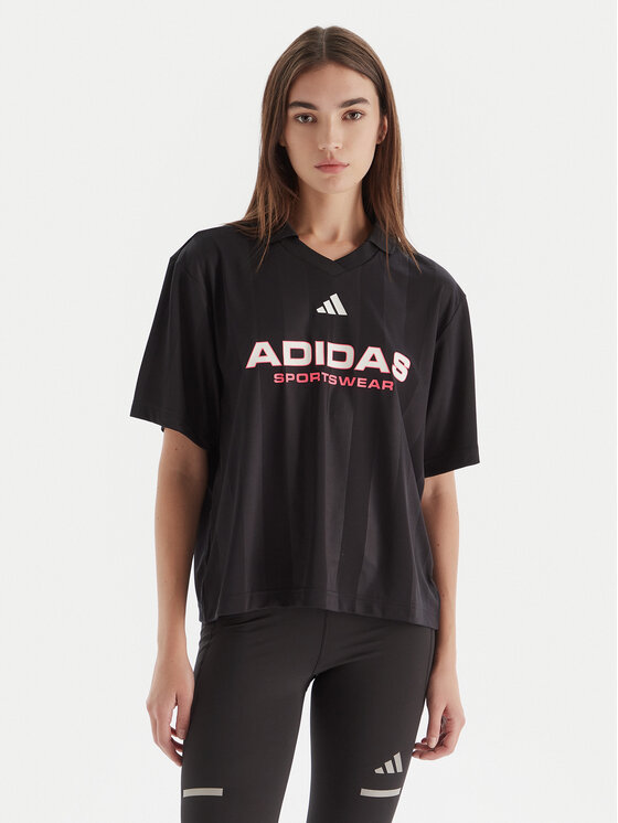 adidas adidas Поло Tiro JN2749 Чорний Loose Fit