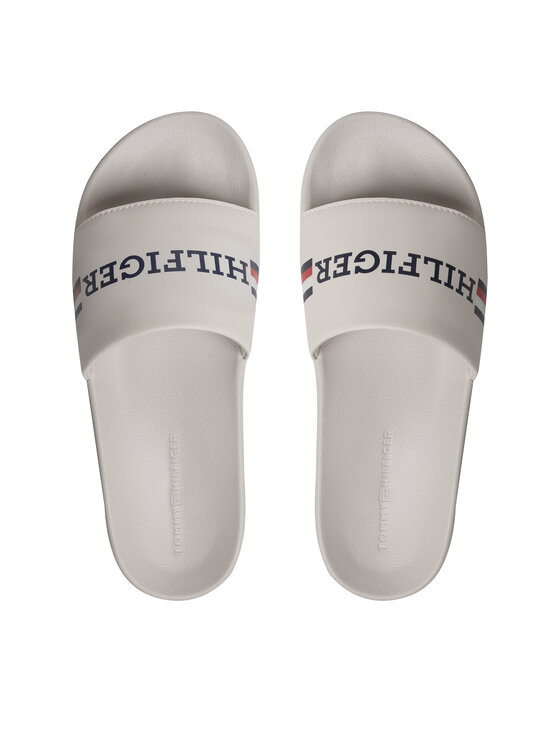Tommy Hilfiger Šľapky Tommy Hilfiger Corporate Flag Pool Slide FM0FM04613 Biela