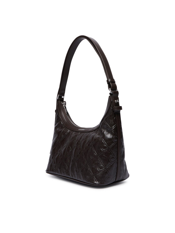 Calvin Klein Τσάντα Calvin Klein Emblem Aop Debossed Shoulder Bag LV04F3874G Καφέ