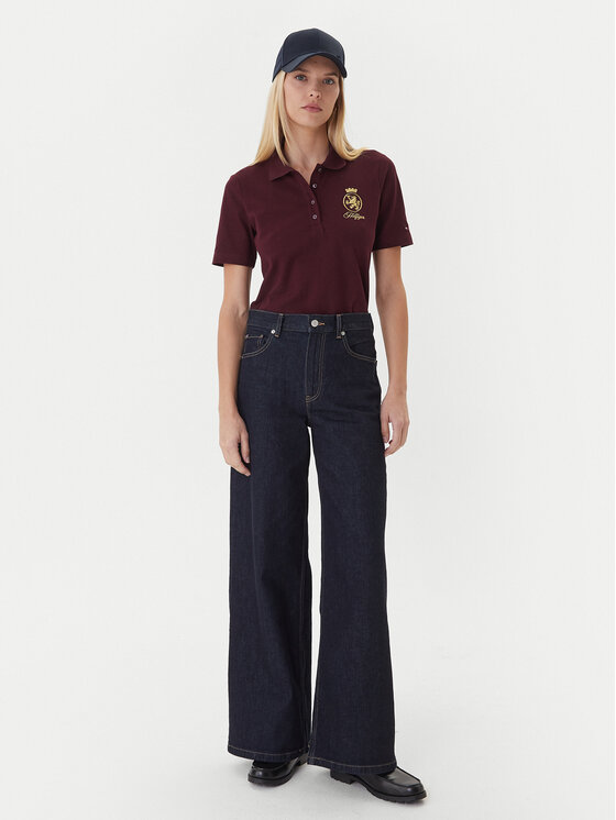 Tommy Hilfiger Tommy Hilfiger Polo Gold Crest WW0WW47315 Guinda/burdeos Regular Fit