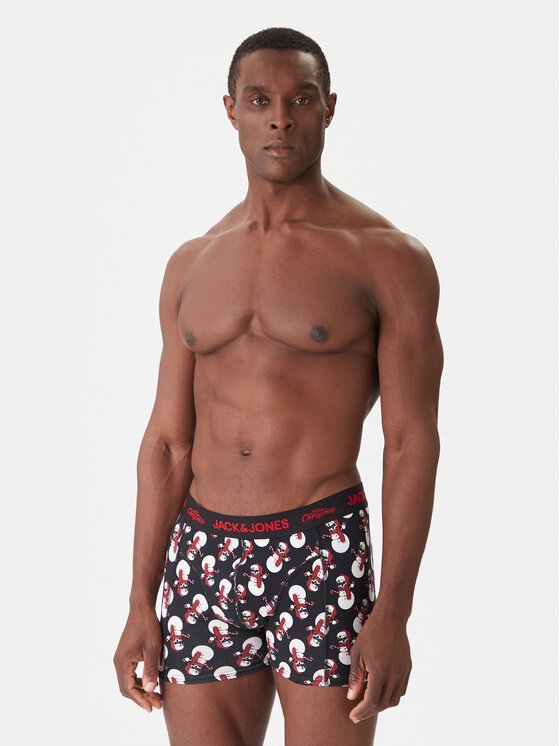 Jack & Jones Jack & Jones Набір боксерські шорти та шкарпетки Snow Skulls Giftbox 12285138 Чорний