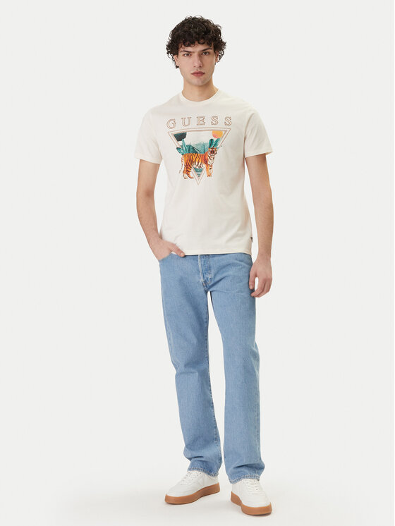 Guess Guess Camiseta M6GI33 K3310 Écru Regular Fit
