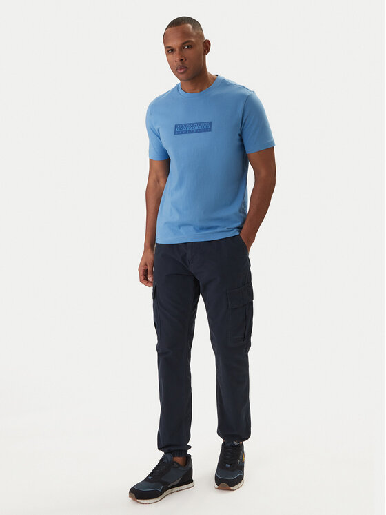 Napapijri Napapijri Camiseta S-Box Logo NP0A4IFL Azul Regular Fit